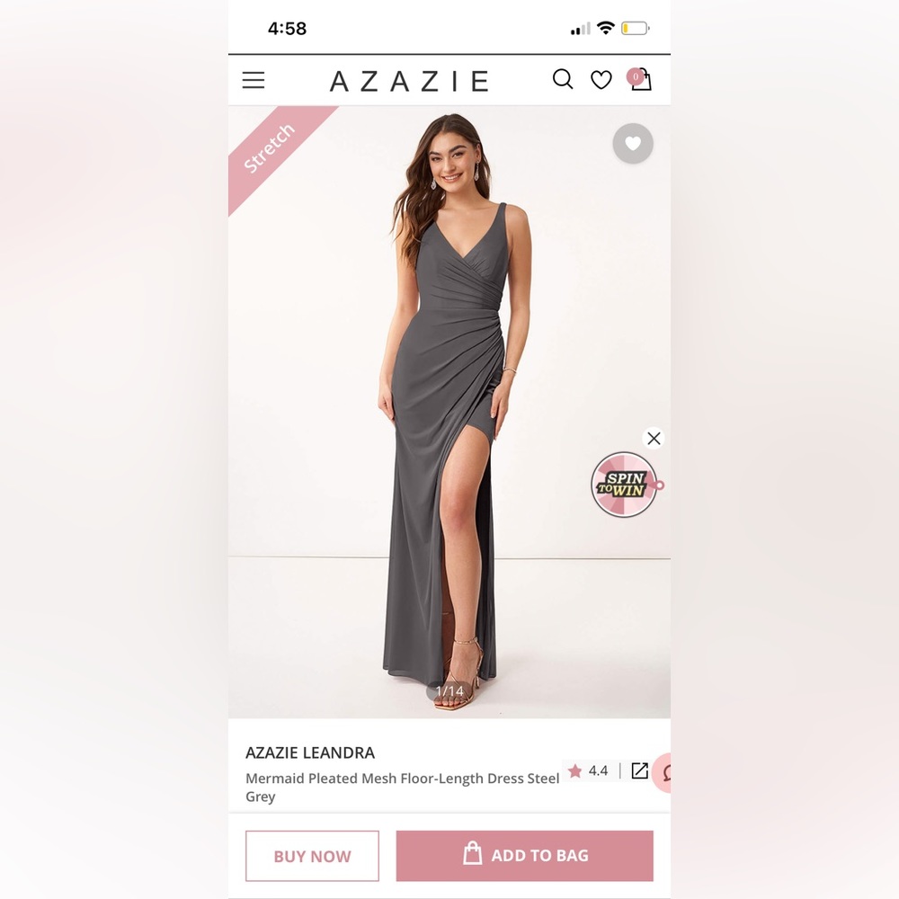 Azazie Leandra Steel Gray A4